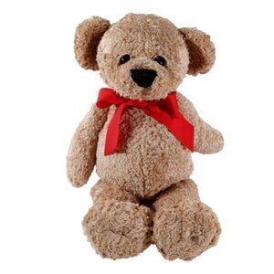 FTD Brown TEDDY BEAR w/Red  Bow Gift Collectible Plush Stuffed Toy 16"